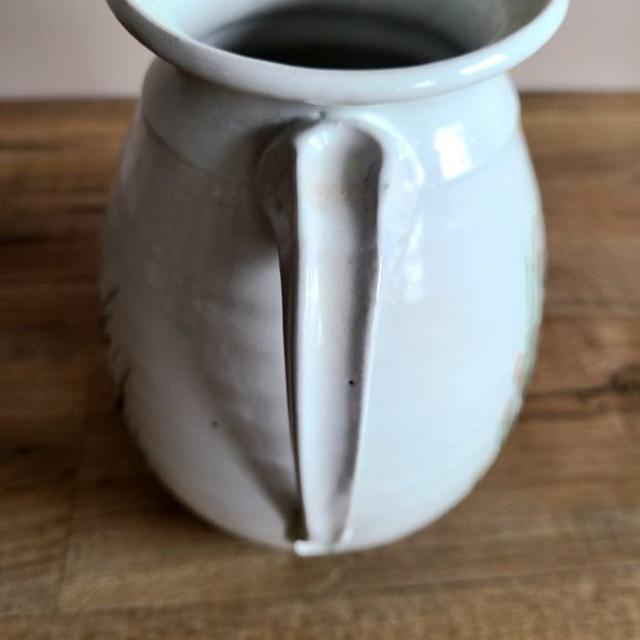 1981 hand made  hand painted ceramic pitcher with goose. Signed by John Herbon - Picture 7 of 9